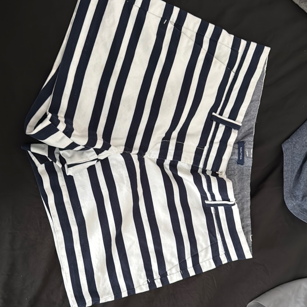 Striped Navy and White Shorts